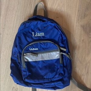 L.L. Bean small  Backpack in Blue and Gray embroidered with Liam
